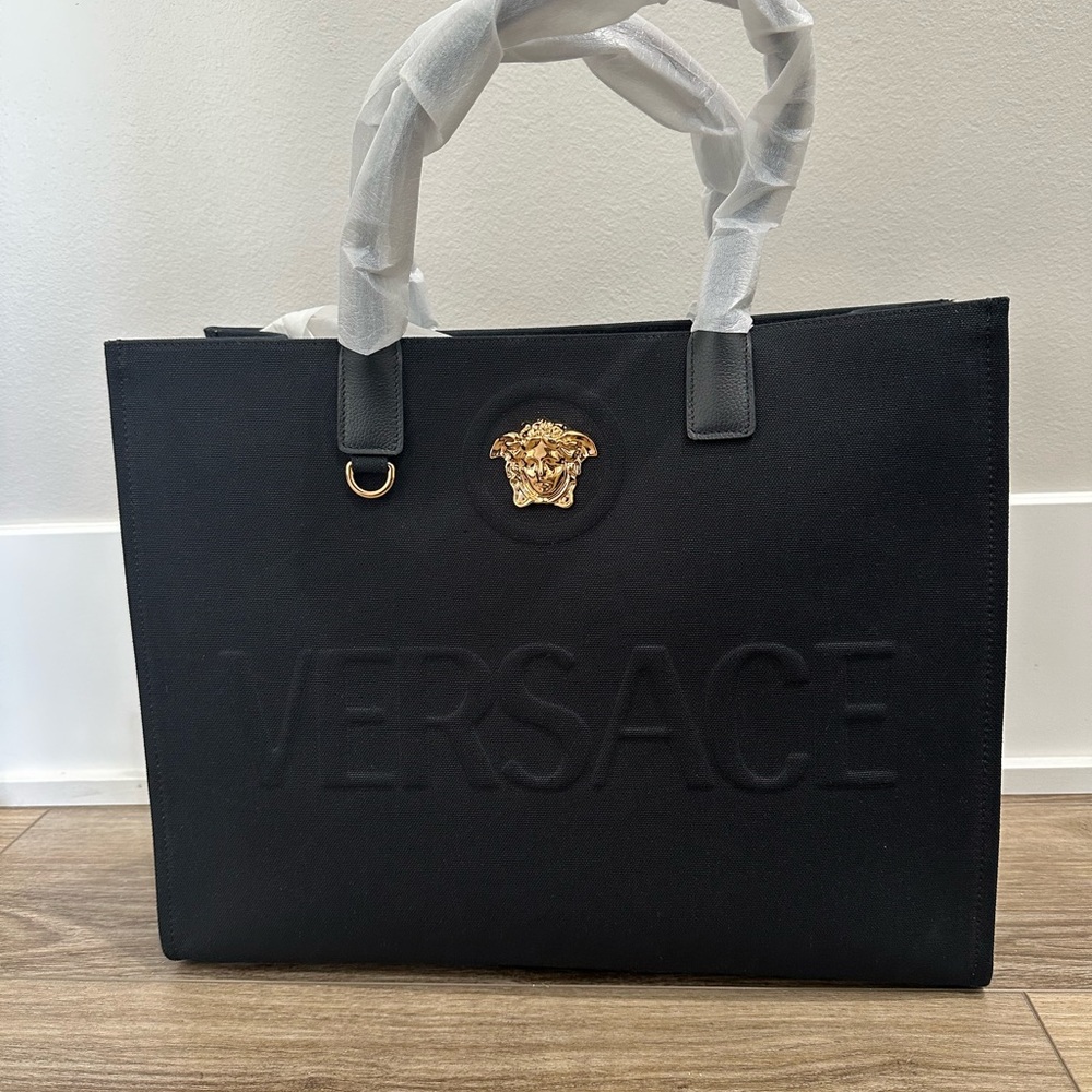 Versace Black and Gold Tote Bag